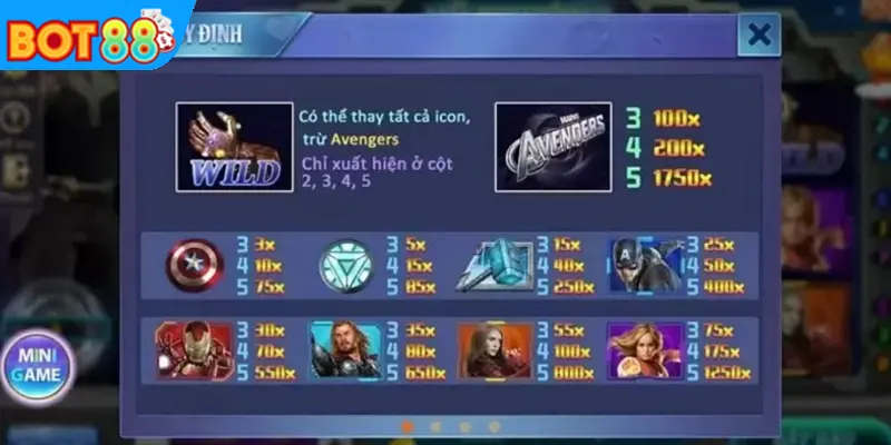 Các chế độ chơi trong Nổ hũ Siêu Anh Hùng BOT88
