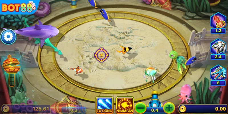 Bắn cá Thần Tài BOT88 với đồ họa 3D đẹp mắt và sinh động