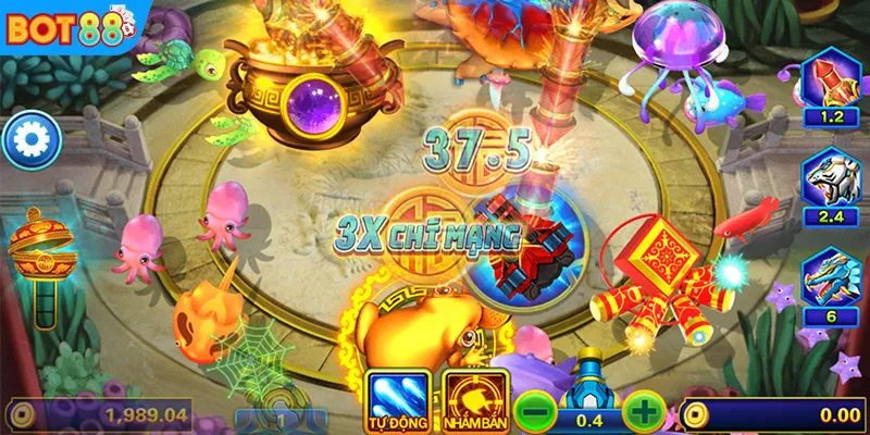 Hướng dẫn sử dụng vũ khí trong bắn cá Thần Tài BOT88